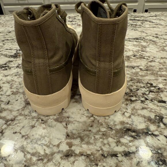 Gola Coaster Peak Platform High-Top Sneaker Canvas Olive Green Women's Size 8 - Picture 6 of 9